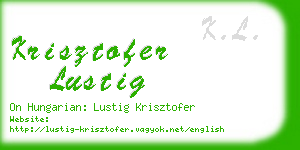 krisztofer lustig business card